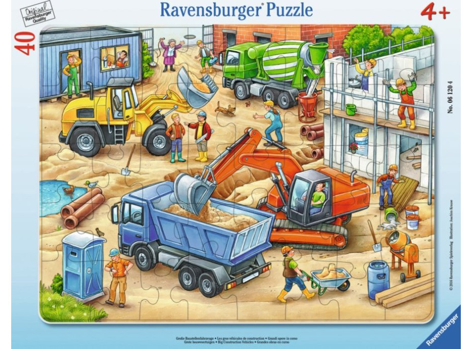 RAVENSBURGER Puzzle Velká stavební auta 40 dílků
