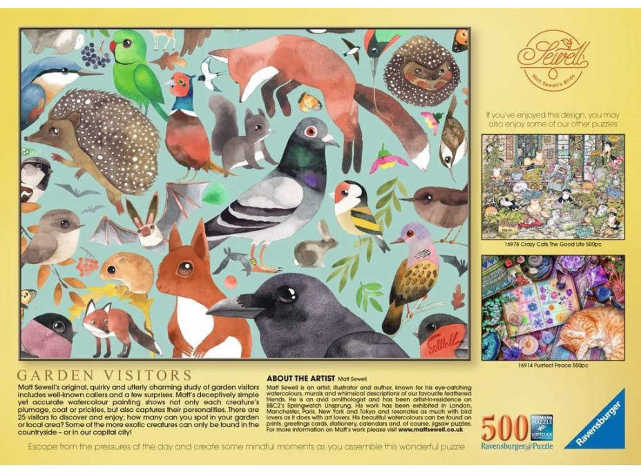 RAVENSBURGER Puzzle Návštěvníci zahrady 500 dílků