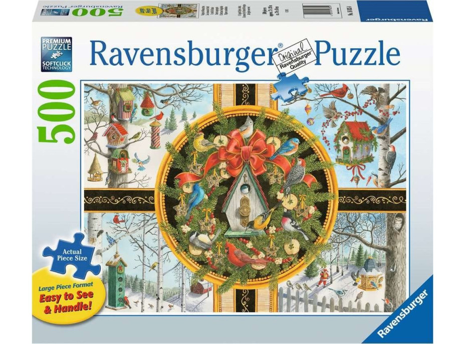 RAVENSBURGER Puzzle Vánoční zpěvné ptactvo XXL 500 dílků