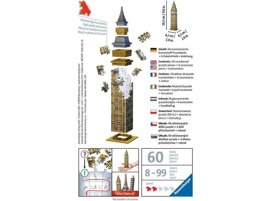 RAVENSBURGER 3D puzzle Mini Big Ben 54 dílků