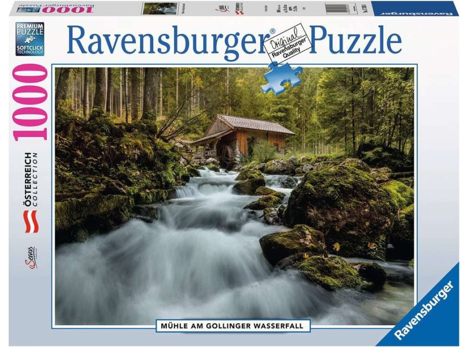 RAVENSBURGER Puzzle Vodopád Gollinger Wasserfall, Rakousko 1000 dílků