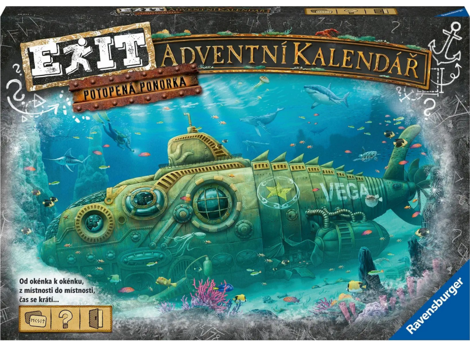 RAVENSBURGER EXIT Úniková hra - Adventní kalendář: Potopená ponorka