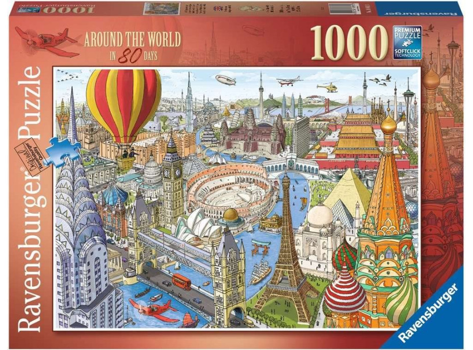 RAVENSBURGER Puzzle Cesta kolem světa za 80 dní 1000 dílků