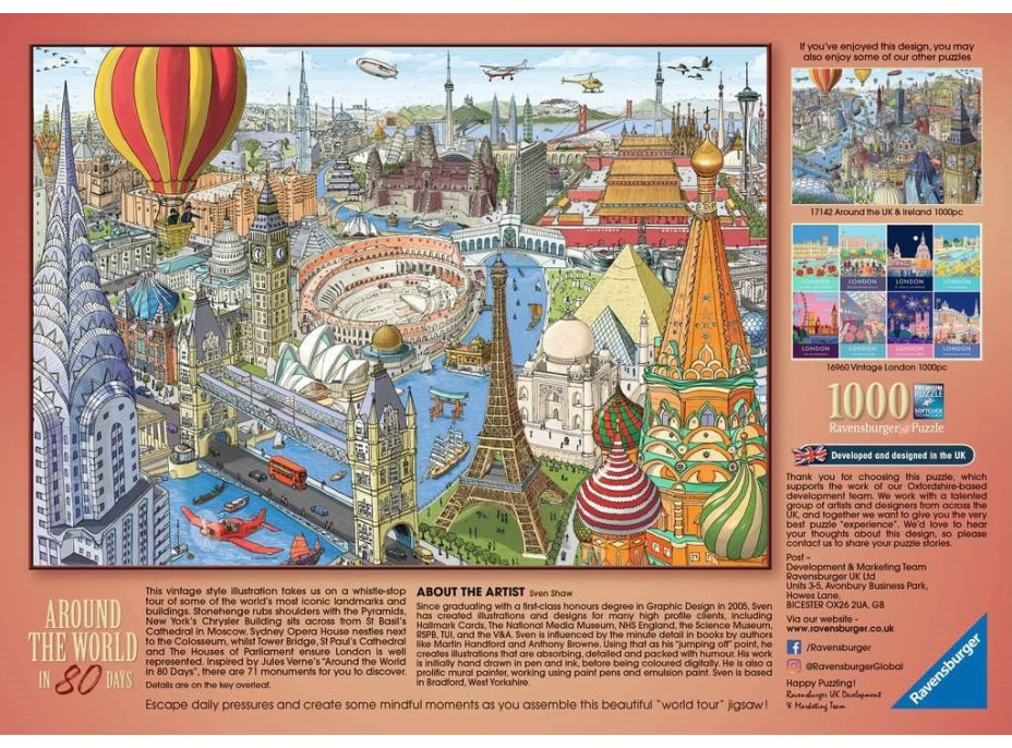 RAVENSBURGER Puzzle Cesta kolem světa za 80 dní 1000 dílků