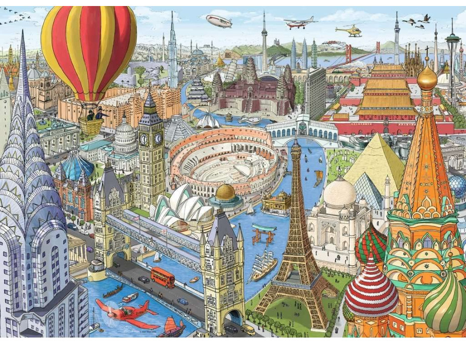 RAVENSBURGER Puzzle Cesta kolem světa za 80 dní 1000 dílků