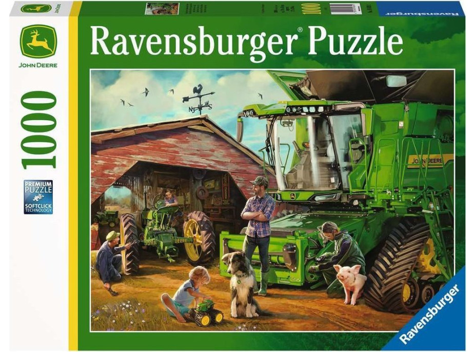 RAVENSBURGER Puzzle John Deer: Tehdy a nyní 1000 dílků