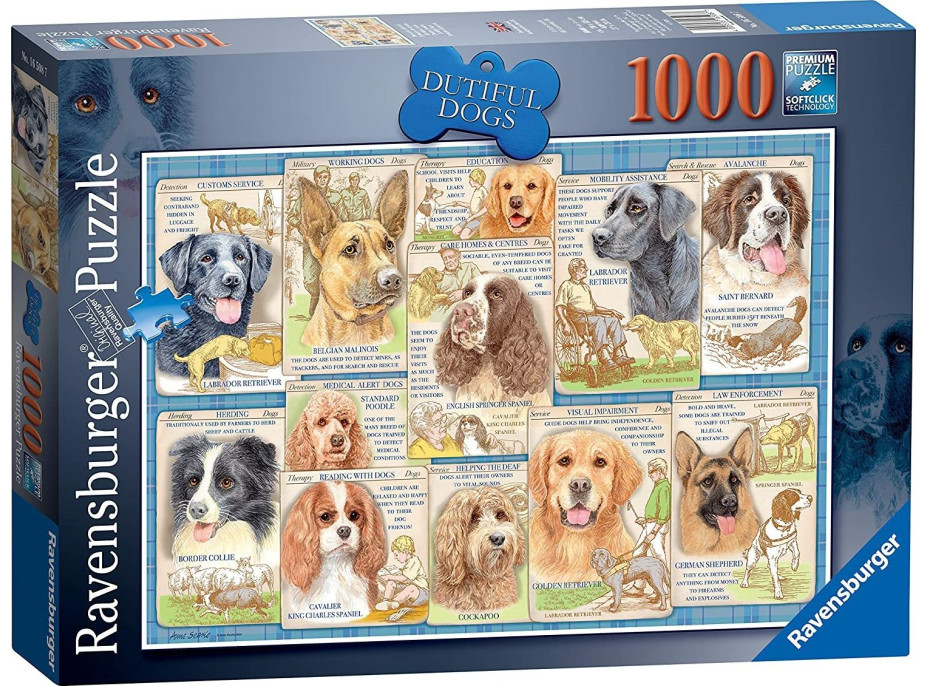 RAVENSBURGER Puzzle Poslušní psi 1000 dílků