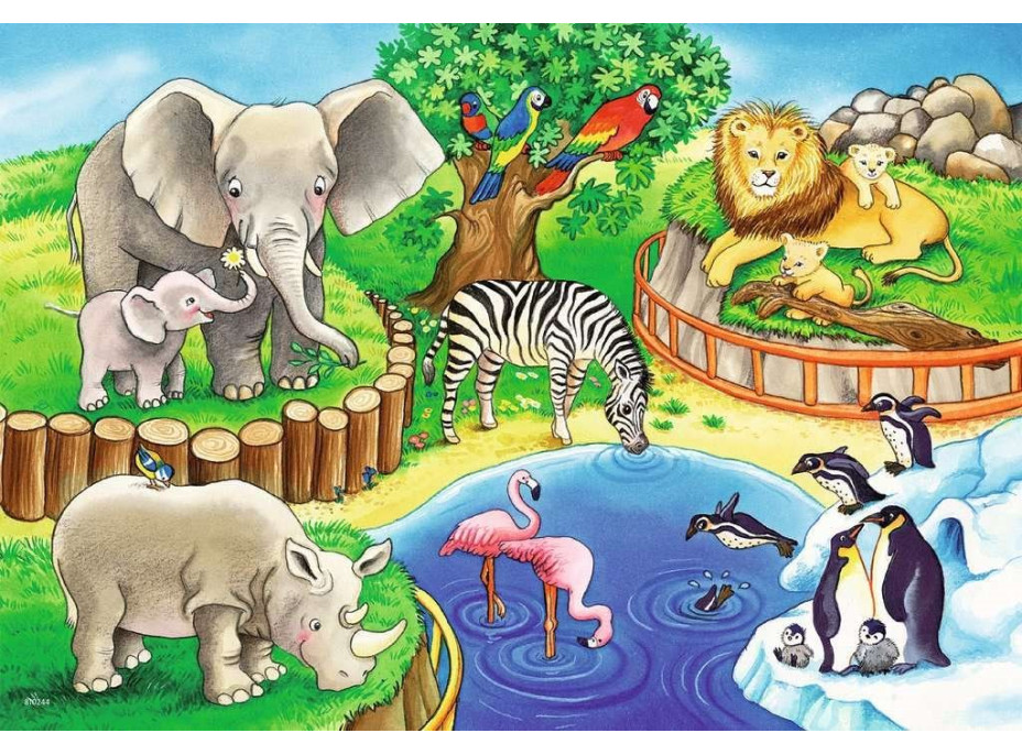 RAVENSBURGER Puzzle Zvířátka v zoo 2x12 dílků