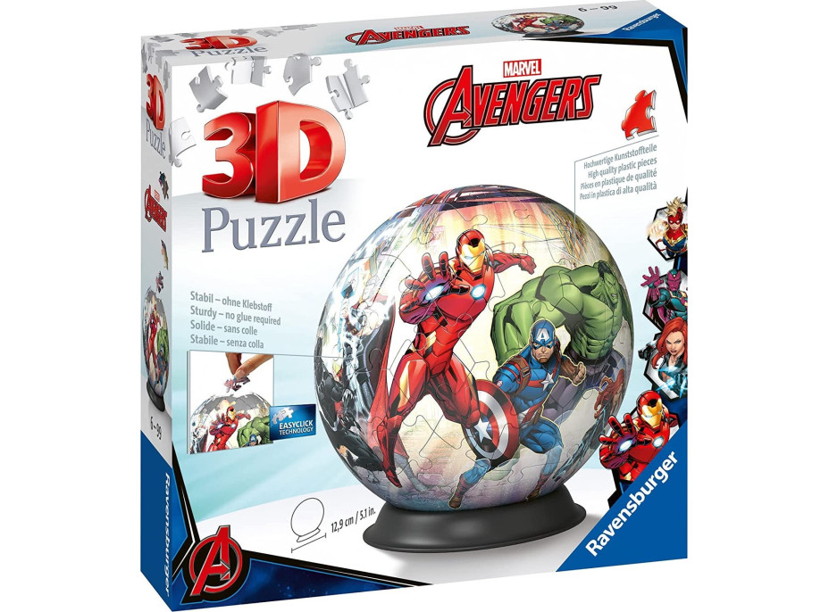 RAVENSBURGER Puzzleball Marvel: Avengers 73 dílků