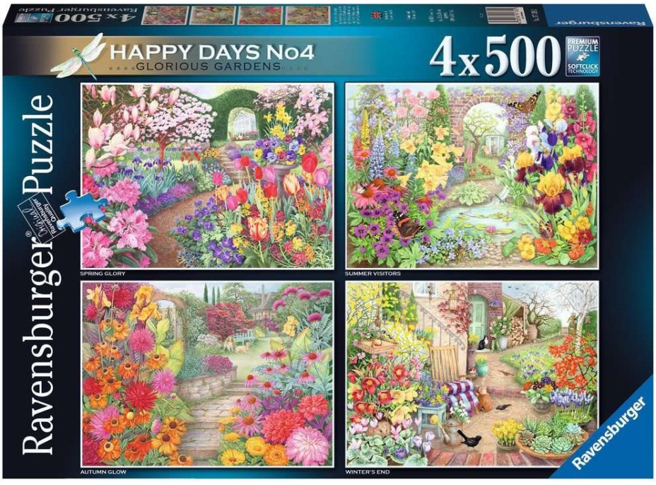 RAVENSBURGER Puzzle Nádherné zahrady 4x500 dílků