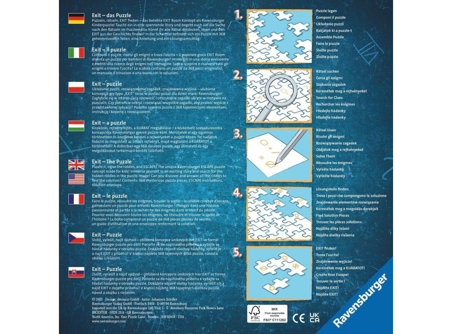 RAVENSBURGER Únikové EXIT puzzle Kids Pirátské dobrodružství 368 dílků