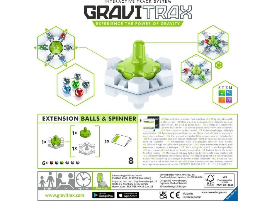 RAVENSBURGER GraviTrax Kuličky a Centrifuga