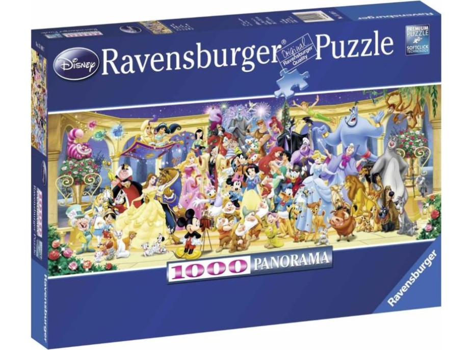 RAVENSBURGER Panoramatické puzzle Disney - Rodinná fotka 1000 dílků