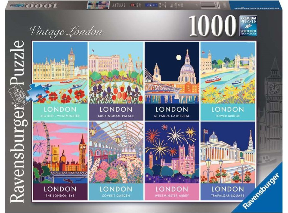 RAVENSBURGER Puzzle Londýn ve vintage stylu 1000 dílků