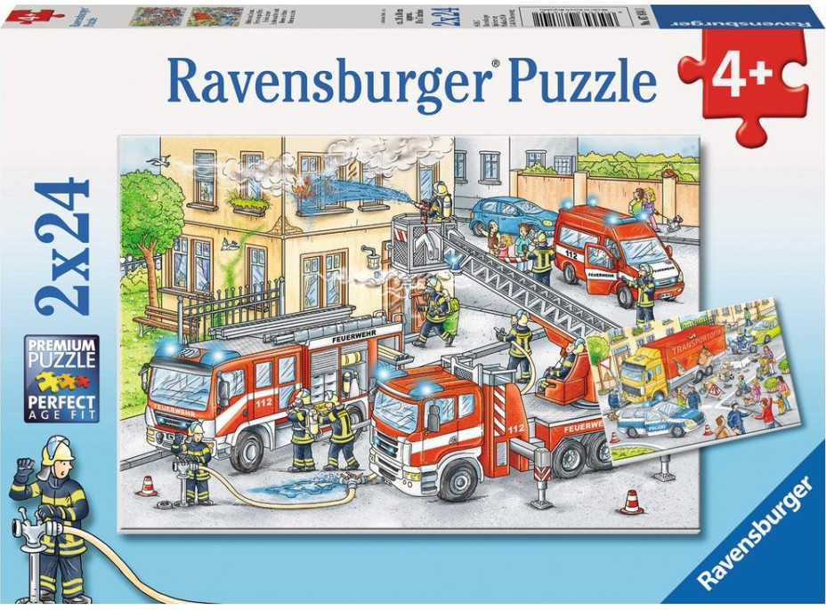 RAVENSBURGER Puzzle Hrdinové v akci 2x24 dílků