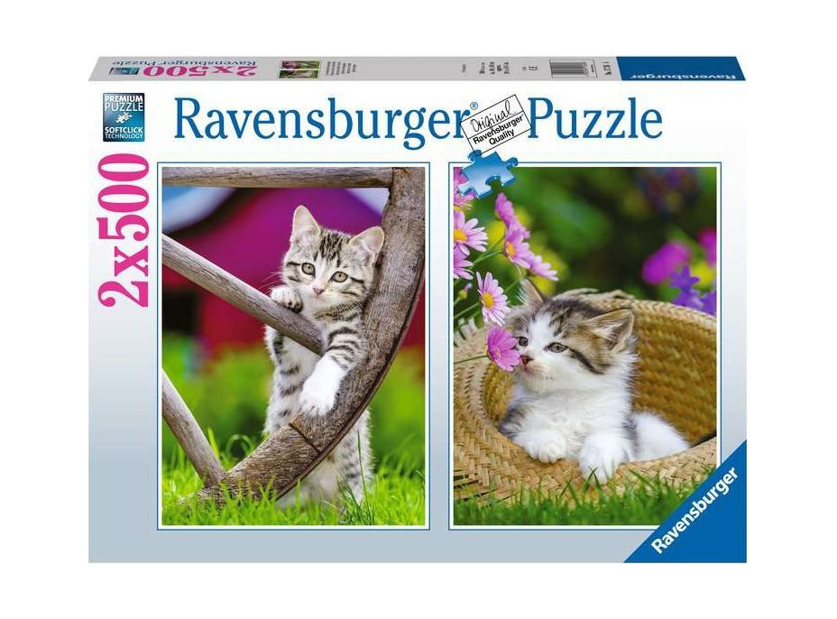 RAVENSBURGER Puzzle Koťata na venkově 2x500 dílků