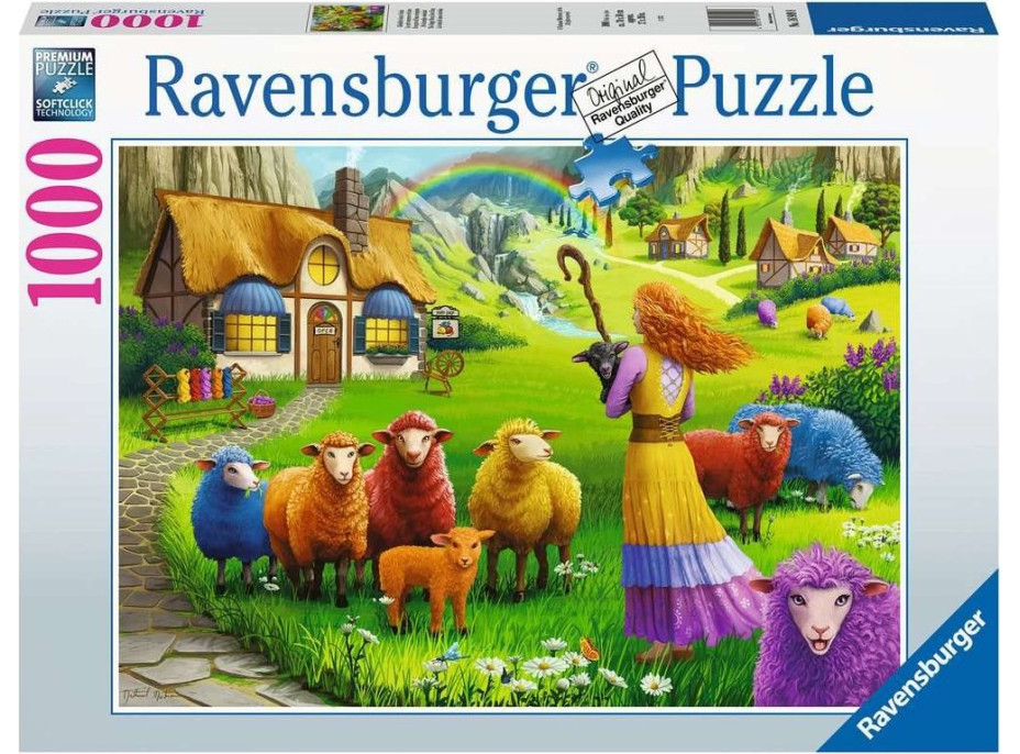 RAVENSBURGER Puzzle Obchod s vlnou Šťastná ovečka 1000 dílků