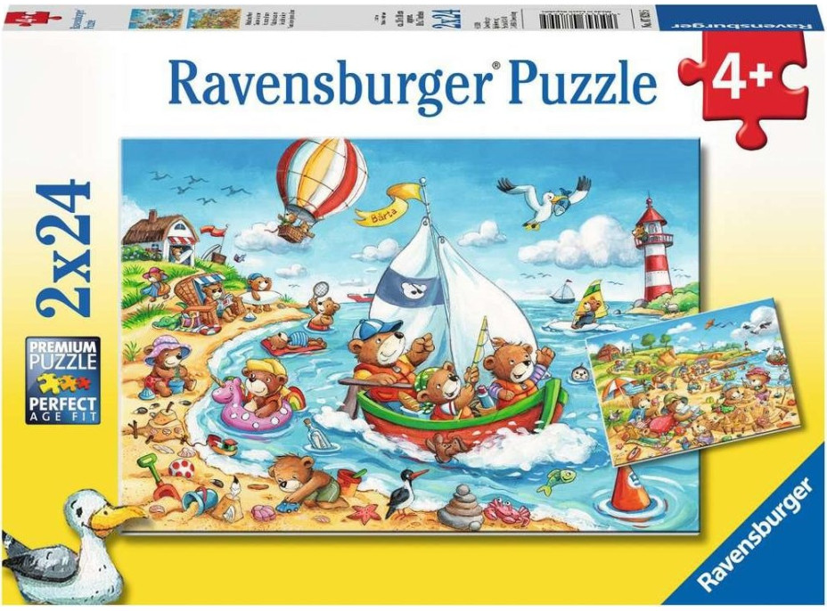 RAVENSBURGER Puzzle Prázdniny u moře 2x24 dílků