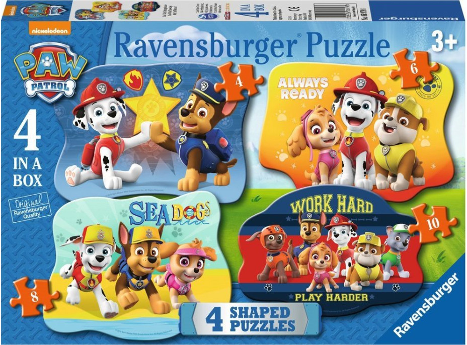 RAVENSBURGER Puzzle Tlapková patrola 4v1 (4,6,8,10 dílků)