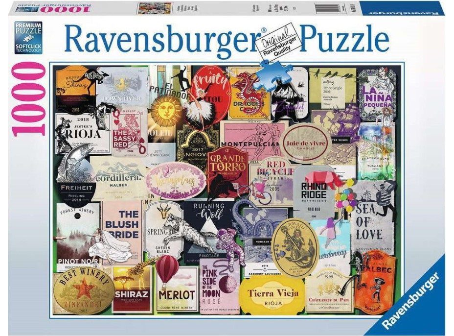 RAVENSBURGER Puzzle Vinné etikety 1000 dílků