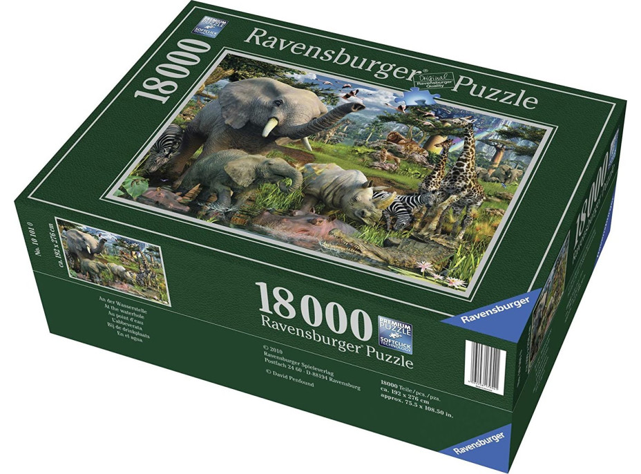 RAVENSBURGER Puzzle Zvířata u zdroje vody 18000 dílků