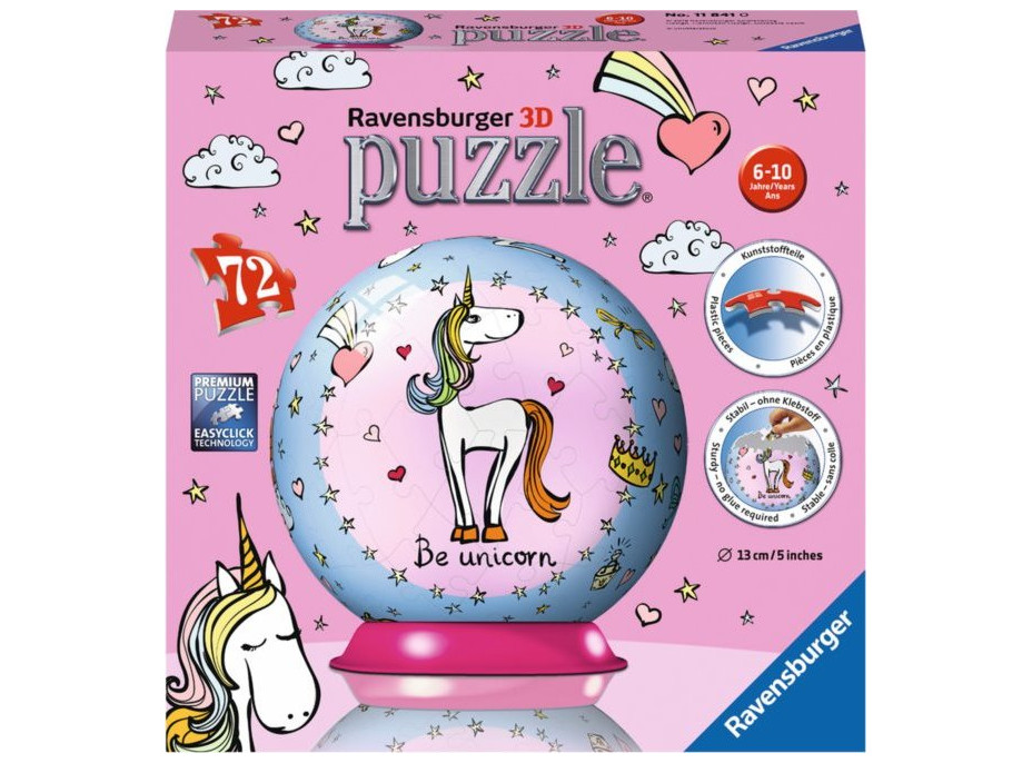 RAVENSBURGER Puzzleball Jednorožec 72 dílků