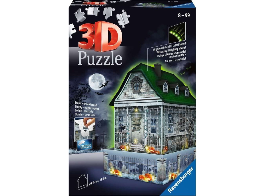 RAVENSBURGER Svítící 3D puzzle Noční edice Strašidelný dům 257 dílků