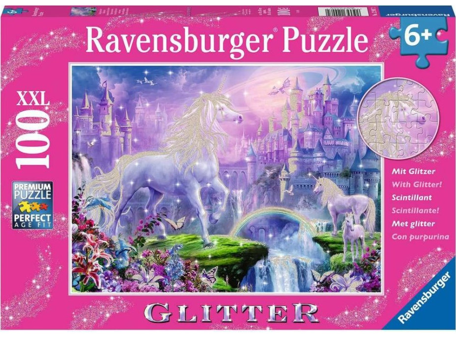 RAVENSBURGER Třpytivé puzzle Království jednorožců XXL 100 dílků