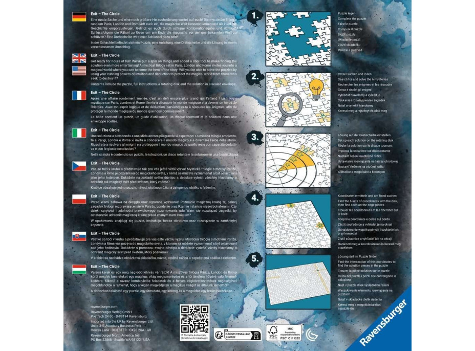 RAVENSBURGER Únikové EXIT puzzle Kruh: V Paříži 919 dílků