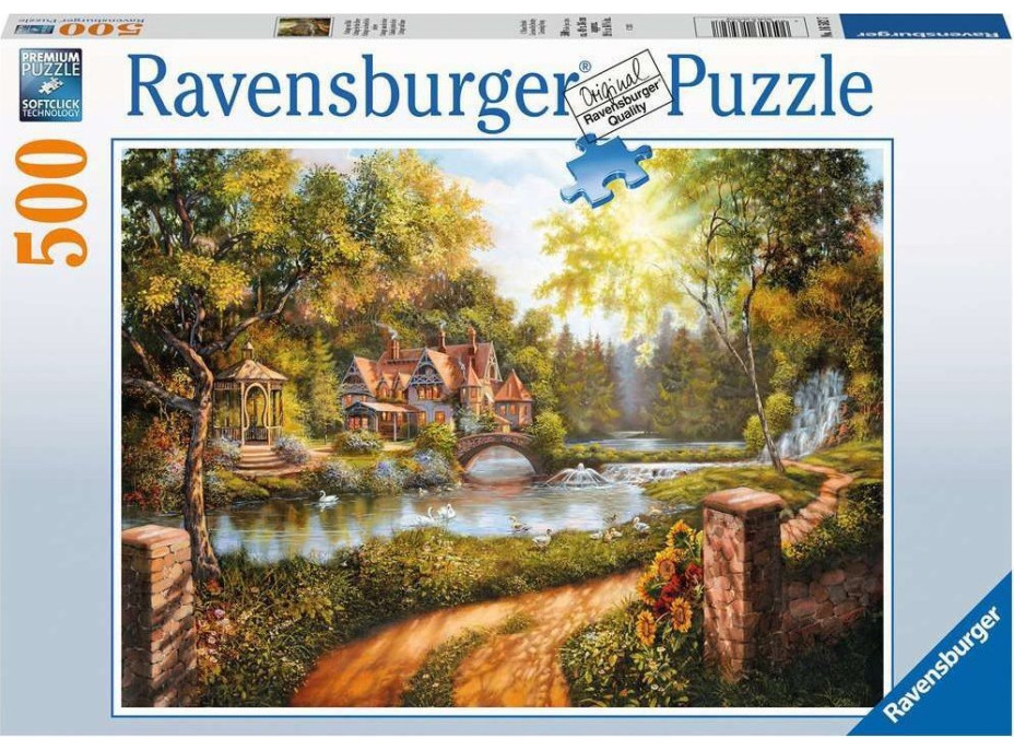 RAVENSBURGER Puzzle Domek u řeky 500 dílků