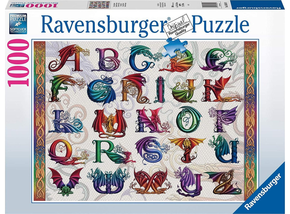 RAVENSBURGER Puzzle Dračí abeceda 1000 dílků