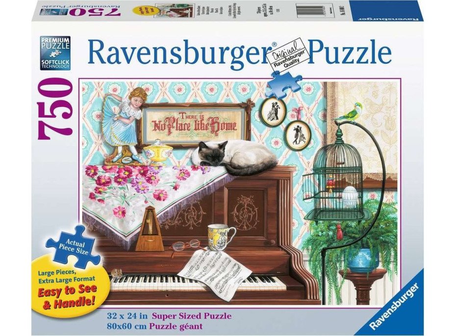 RAVENSBURGER Puzzle Kočka na klavíru XL 750 dílků