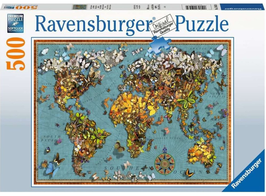 RAVENSBURGER Puzzle Motýlí svět 500 dílků