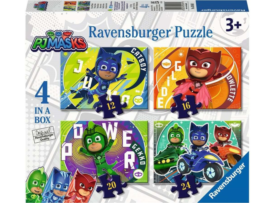 RAVENSBURGER Puzzle Pyžamasky: Do Akce 4v1 (12, 16, 20, 24 dílků)