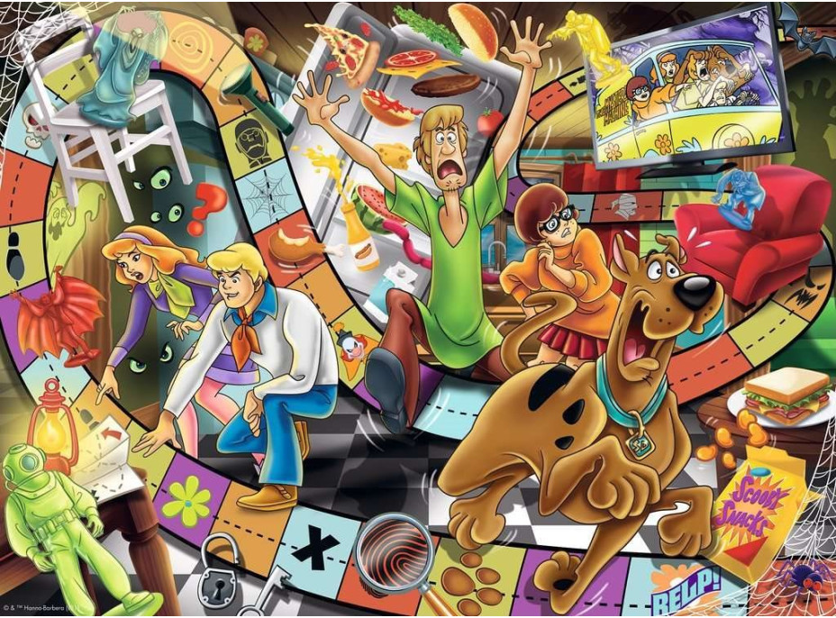 RAVENSBURGER Puzzle Scooby Doo: Strašidelná hra XXL 200 dílků