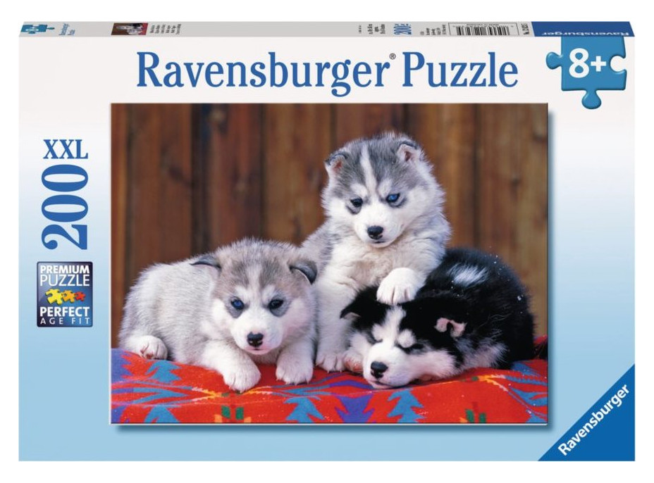 RAVENSBURGER Puzzle Štěňata husky XXL 200 dílků