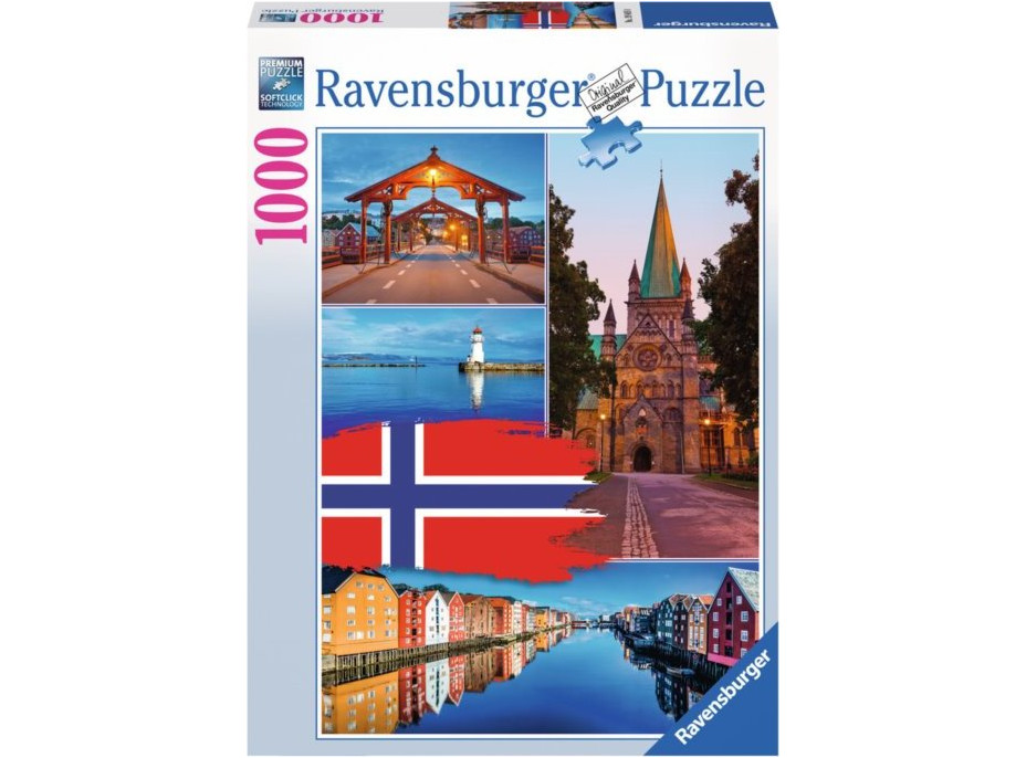 RAVENSBURGER Puzzle Trondheim koláž, Norsko 1000 dílků