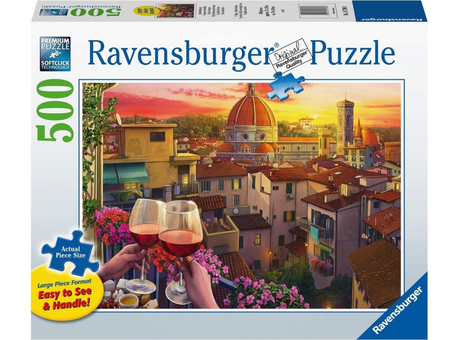 RAVENSBURGER Puzzle Útulná místa: Terasa ve Florencii XXL 500 dílků