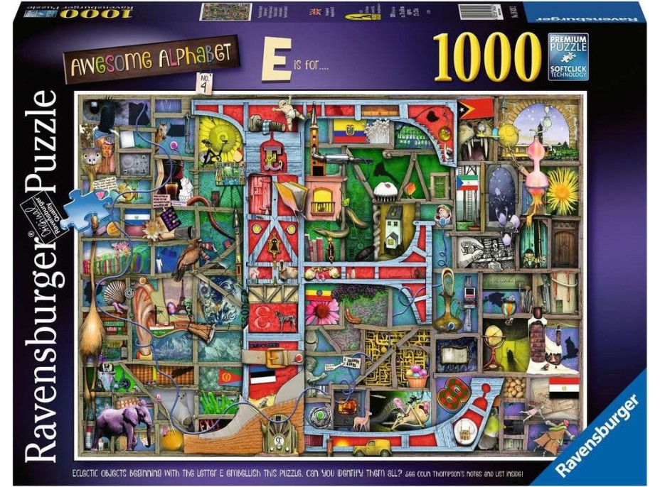 RAVENSBURGER Puzzle Úžasná abeceda - písmeno E 1000 dílků