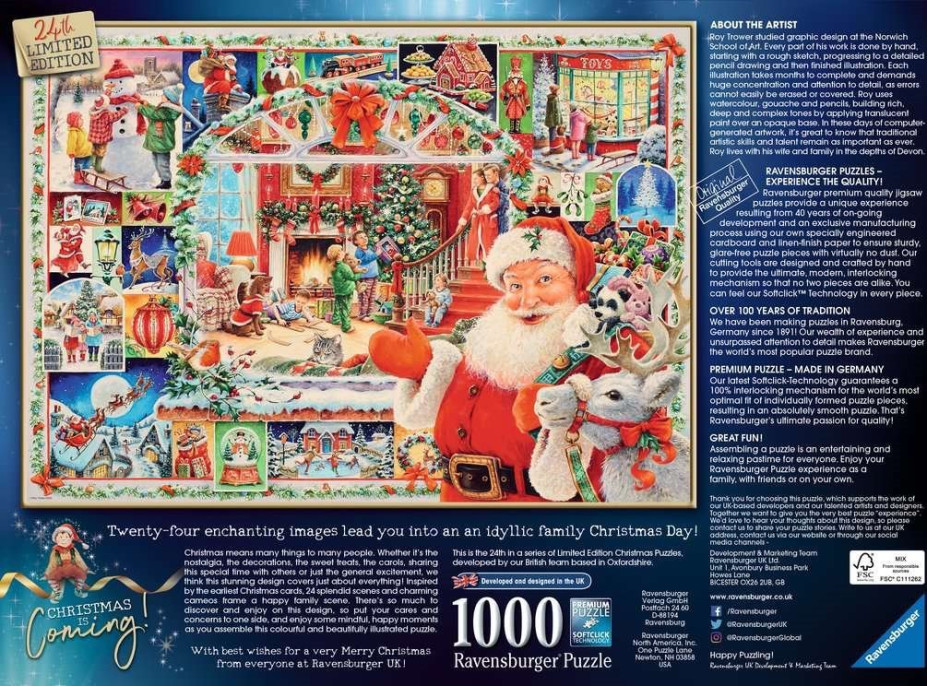 RAVENSBURGER Puzzle Vánoce jsou tady! 1000 dílků