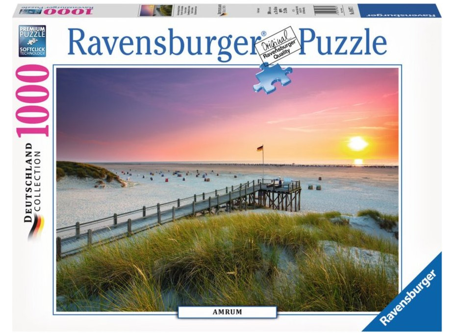 RAVENSBURGER Puzzle Západ slunce v Amrum, Německo 1000 dílků