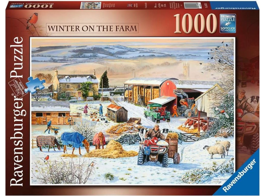 RAVENSBURGER Puzzle Zima na farmě 1000 dílků