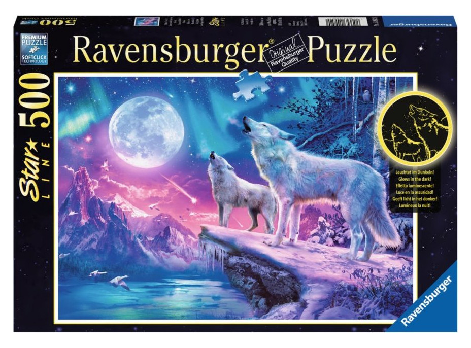 RAVENSBURGER Svítící puzzle Vytí za soumraku 500 dílků