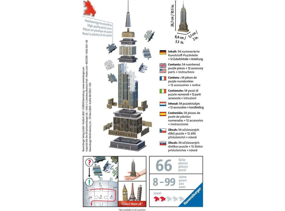 RAVENSBURGER 3D puzzle Mini Empire State Building 66 dílků