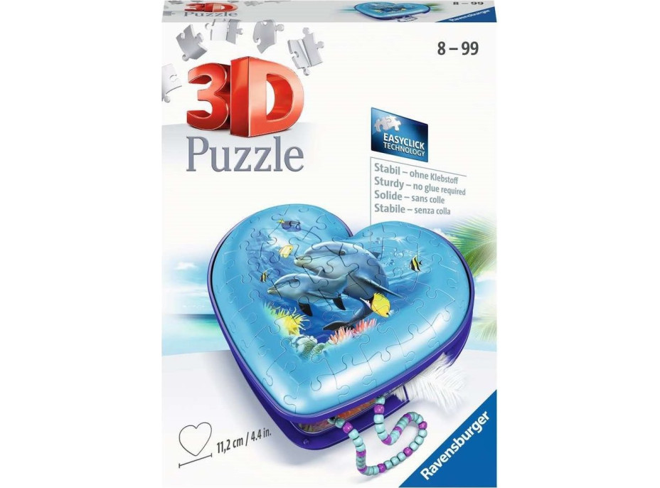 RAVENSBURGER 3D puzzle Srdce podmořský svět 54 dílků