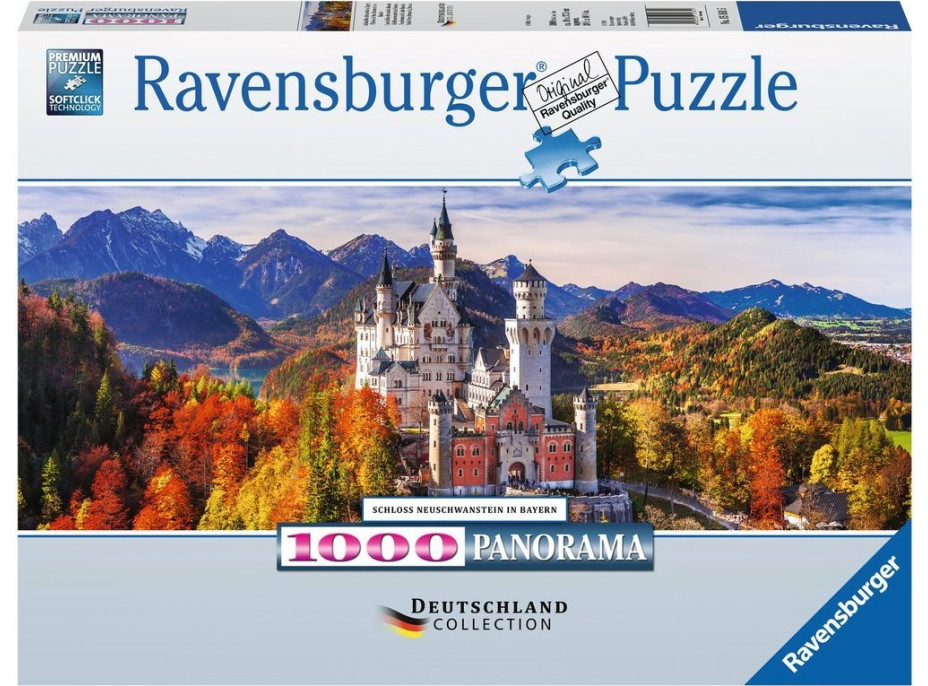 RAVENSBURGER Panoramatické puzzle Zámek Neuschwanstein 1000 dílků