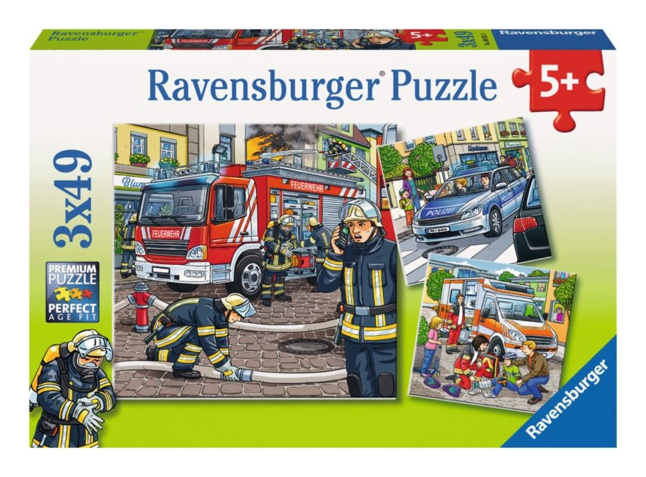 RAVENSBURGER Puzzle Záchranáři 3x49 dílků