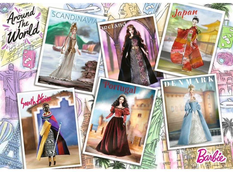 RAVENSBURGER Puzzle Barbie: Kolem světa 1000 dílků