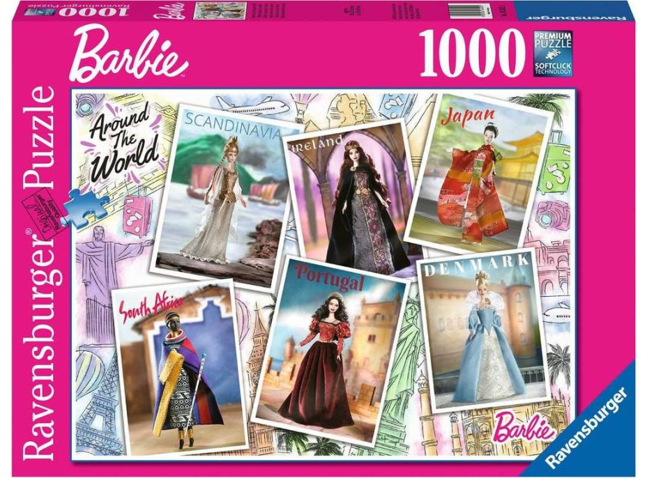 RAVENSBURGER Puzzle Barbie: Kolem světa 1000 dílků