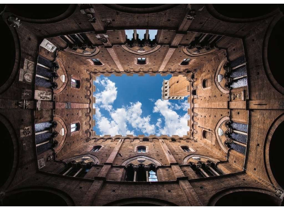 RAVENSBURGER Puzzle Cortile della Podestà, Palazzo Pubblico, Siena, Itálie 1000 dílků